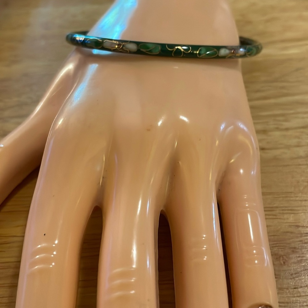 Vintage Enamel Bangle Bracelet Cloisonné
